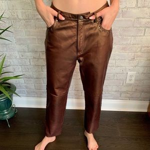 Vintage Harley Davidson Bronze Leather Pants